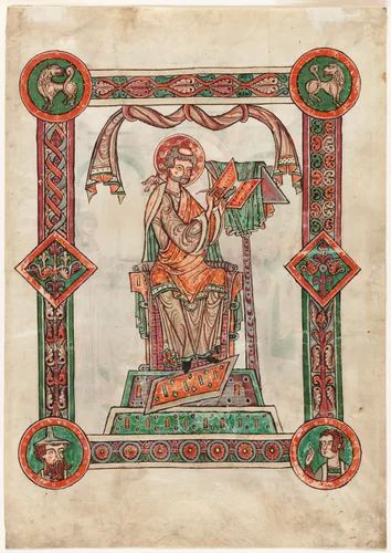 Saint Gregory as Author by Scriptorium of Weingarten Abbey, painting, 1188-1200
