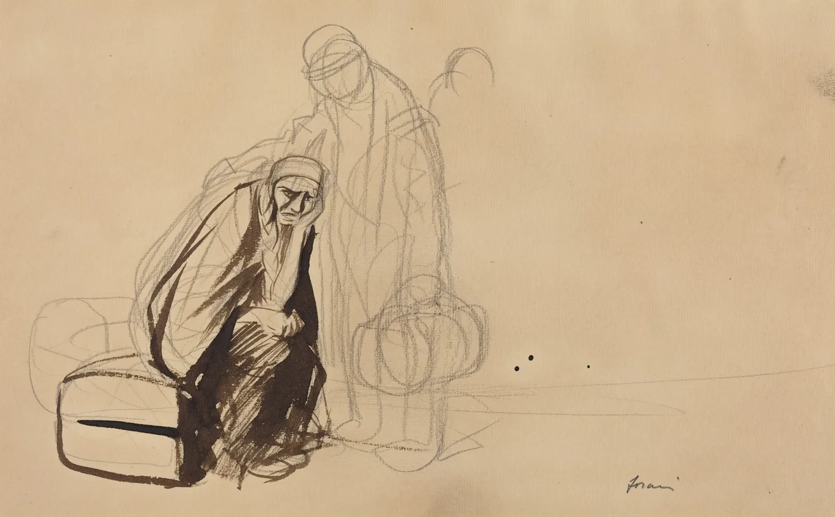 The Departure for Versailles by Jean-Louis Forain, drawing, 1919