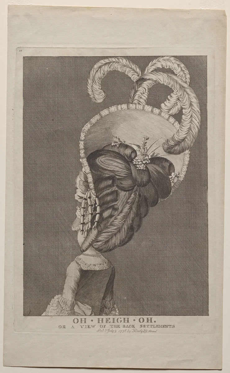 Oh Heigh Oh or A View of the Back Settlements by Matthew Darly, print, 1776