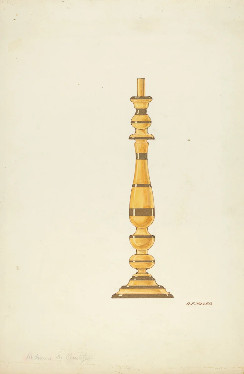 Candlestick by Cornelius Christoffels, index of american design, 1935-1942