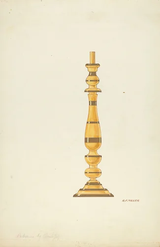 Candlestick by Cornelius Christoffels, index of american design, 1935-1942