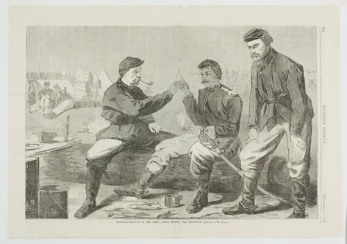 Thanksgiving Day in the Army—After Dinner: The Wish Bone by Winslow Homer, print, 1864