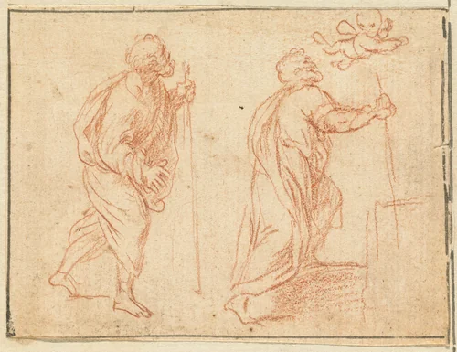 An Apostle Guided by an Angel by Agostino Masucci, drawing, 1691-1758