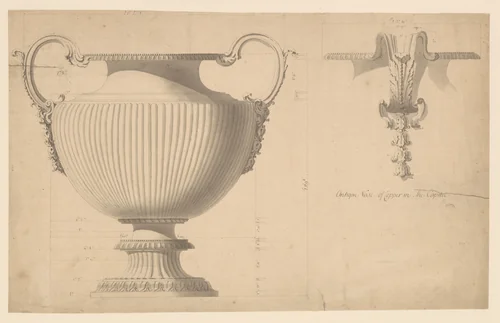Antique Vase of Copper in the Capitol by Sir William Chambers, drawing, 1745-1760