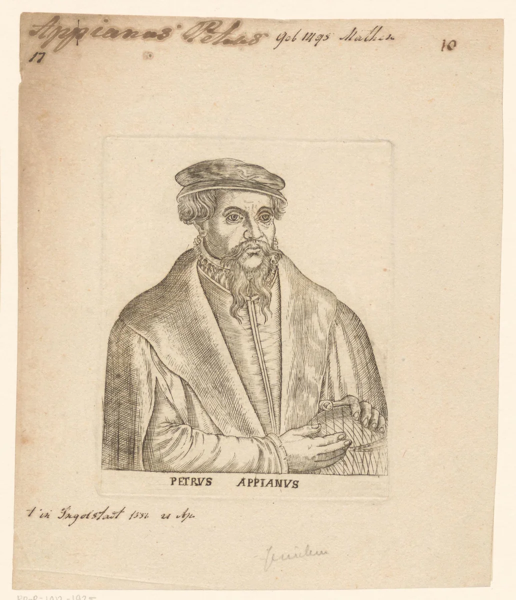 Portret van Petrus Apianus by anonymous, print, 1563-1642