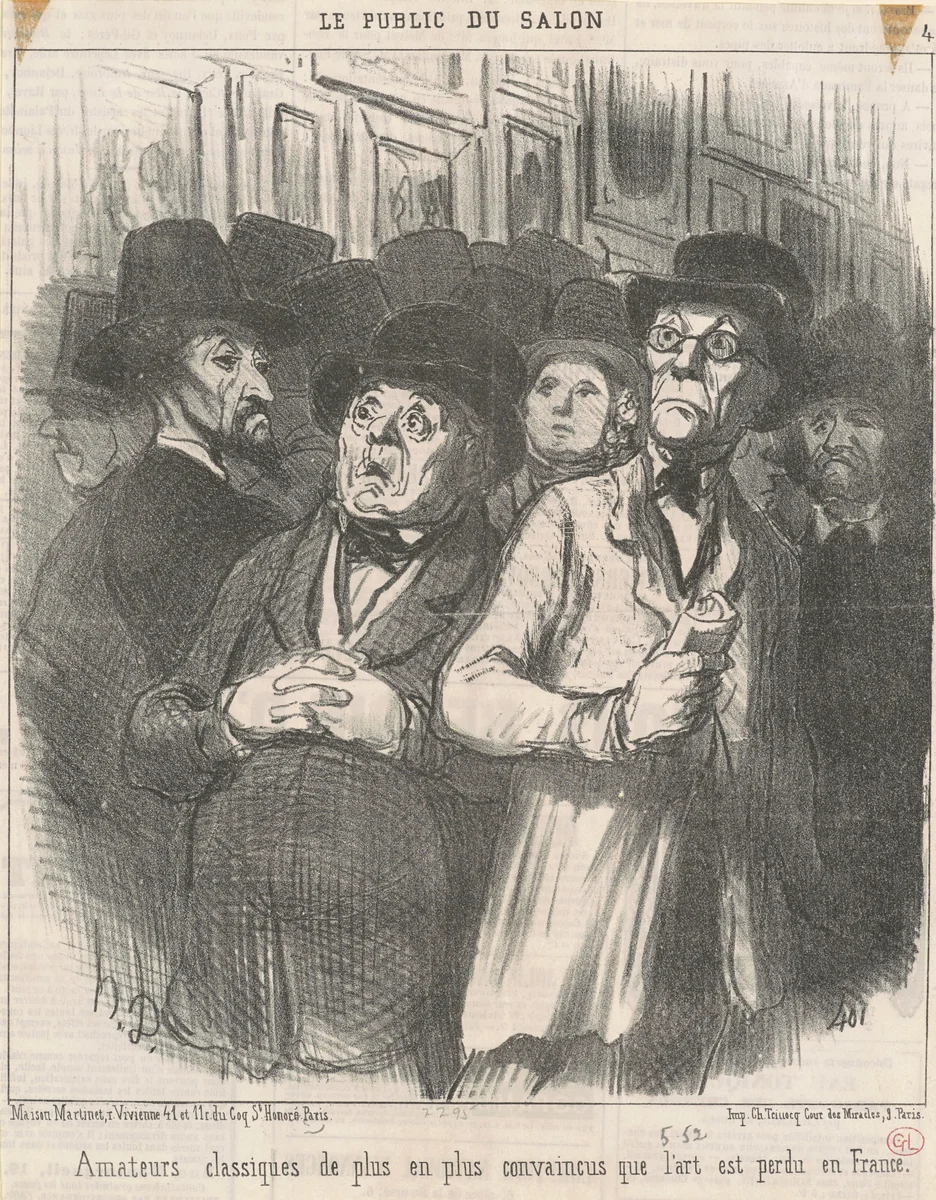 Amateurs classiques convaincus by Honoré Daumier, print, 1852