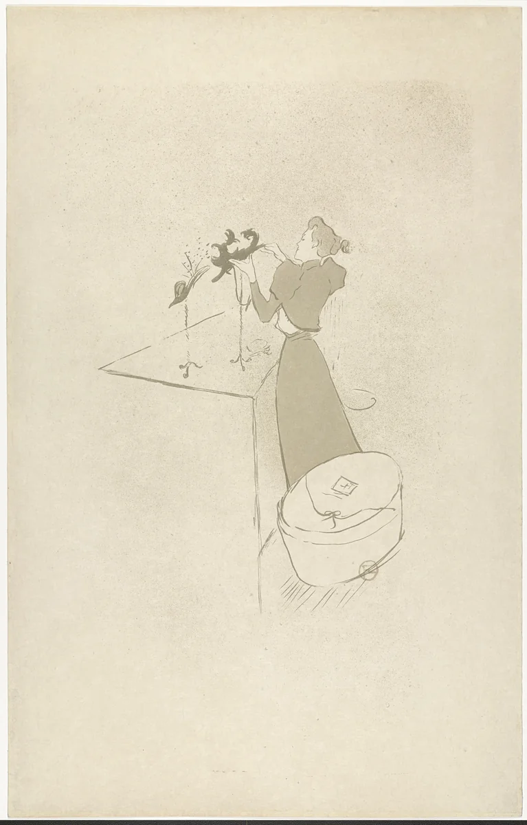 The Milliner, Renée Vert (La Modiste, Renée Vert) by Henri de Toulouse-Lautrec, print, 1893
