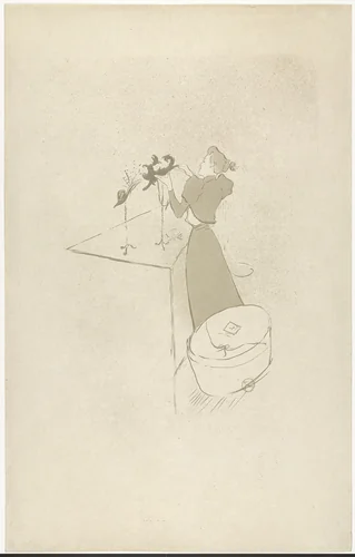 The Milliner, Renée Vert (La Modiste, Renée Vert) by Henri de Toulouse-Lautrec, print, 1893