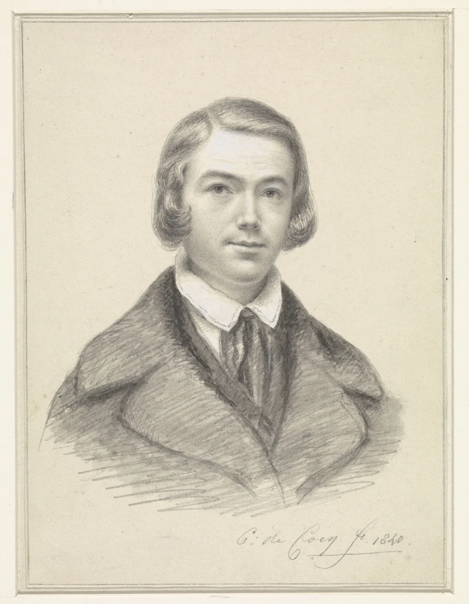 Zelfportret by Cornelis de Cocq, drawing, 1840