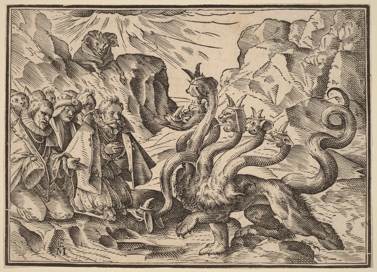 The Four Horsemen of the Apocalypse by Christoph Murer, print, 1558-1614
