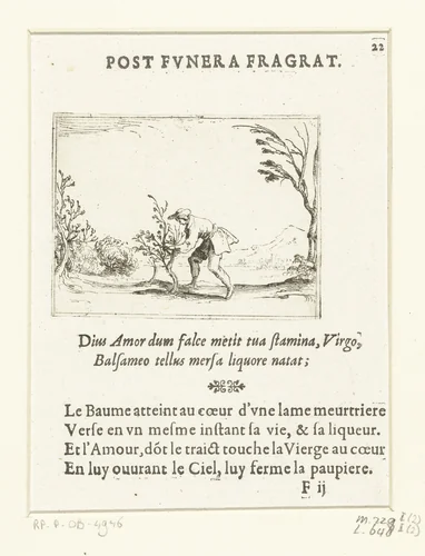 Een man snoeit een boompje by Jacques Callot, print, 1625-1629