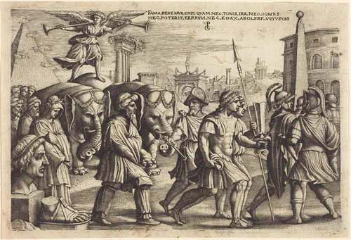 The Triumph of Fame by Georg Pencz, print, 1534-1544