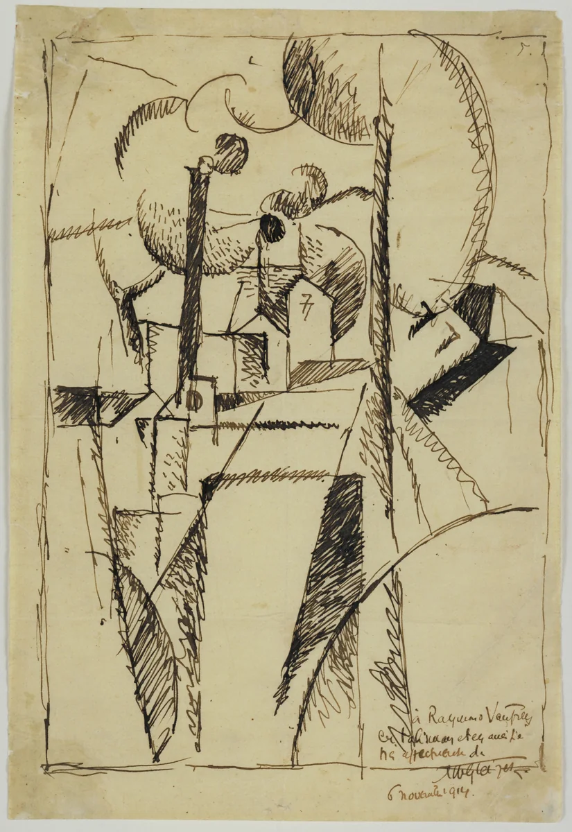 Landscape with Chimneys by Albert Gleizes, drawing, 1913