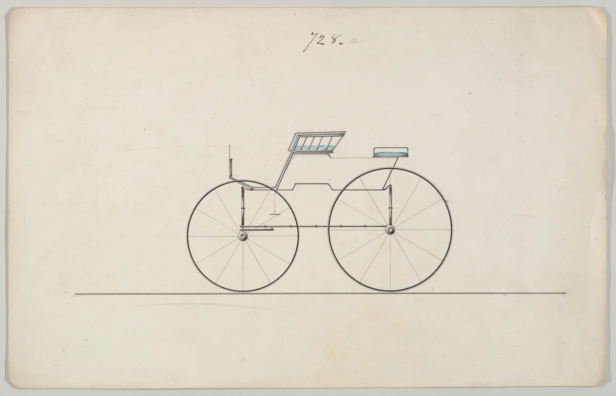 Design for Wagon, no. 728a by Brewster & Co., drawing, 1850-1870
