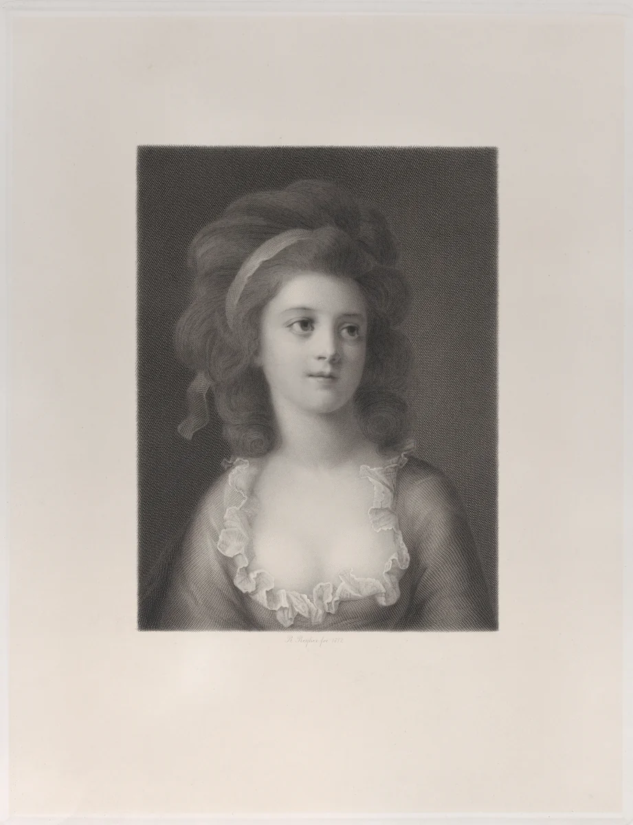 Half-length portrait of Sophie or Apollonia Helena Potocka as a young girl by Robert Reyher, print, 1872