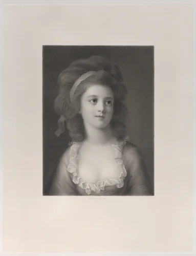 Half-length portrait of Sophie or Apollonia Helena Potocka as a young girl by Robert Reyher, print, 1872
