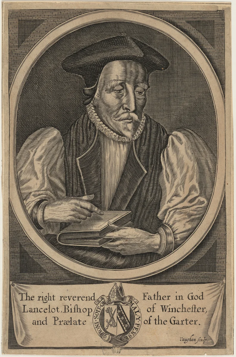 Lancelot Andrewes, Bishop of Winchester by Robert Vaughan; John Payne, print, 1657