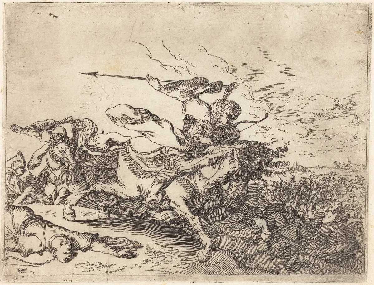 Capricci di varie battaglie by Johann Wilhelm Baur, print, 1635