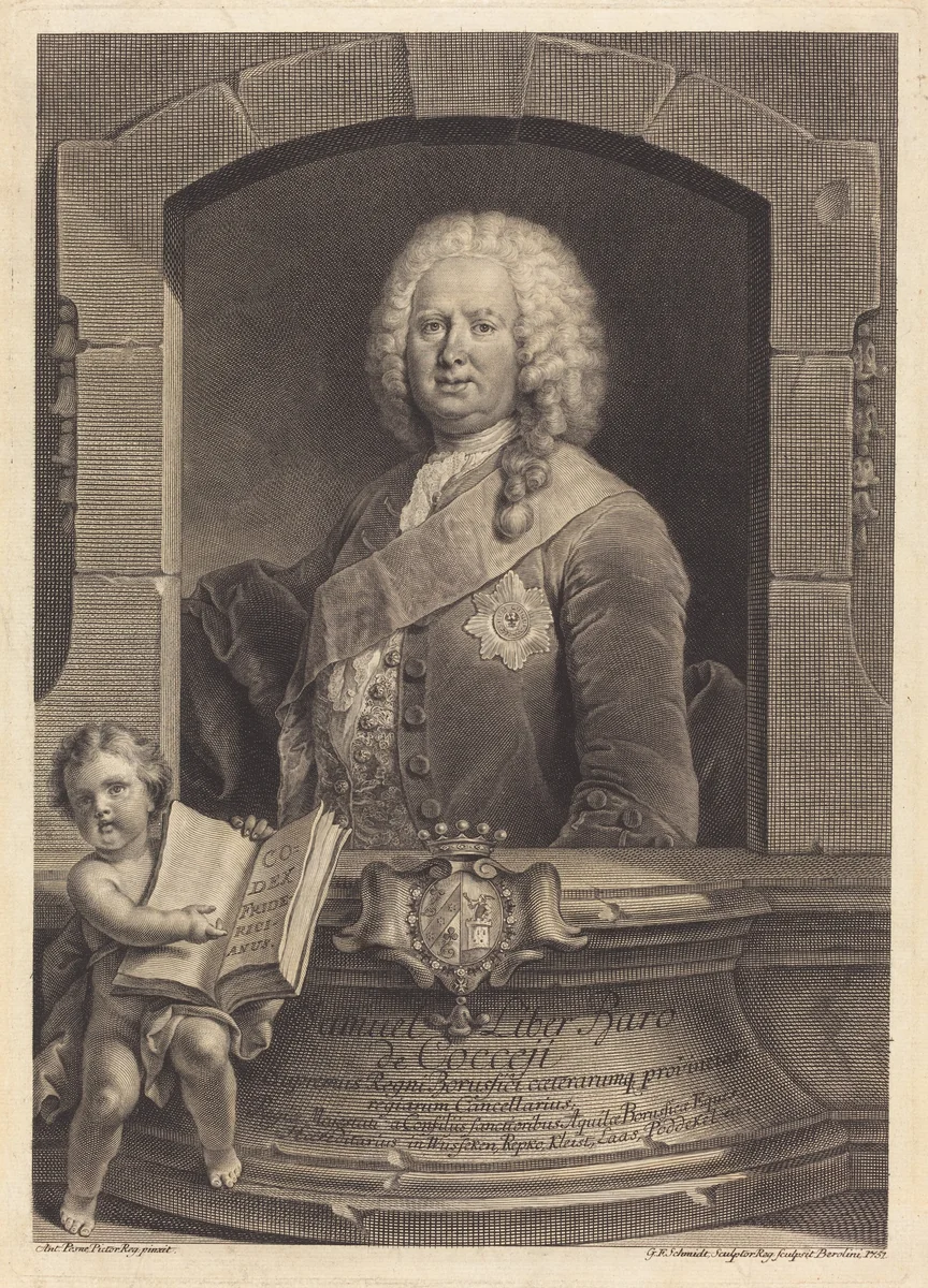Samuel Liber Baro de Cocceji by Georg Friedrich Schmidt; Jean Pesne, print, 1751