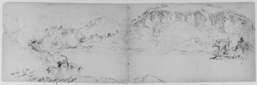 Black Mountain, Lake George (from Sketchbook) by Daniel Huntington, artwork, 1870