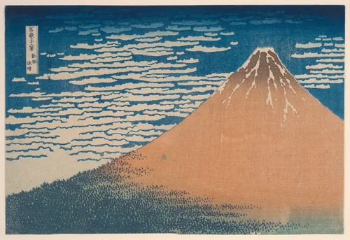 A Mild Breeze on a Fine Day (Gaifu kaisei), from the series "Thirty-six Views of Mount Fuji (Fugaku sanjurokkei)" by Katsushika Hokusai (葛飾 北斎), print, 1825-1838