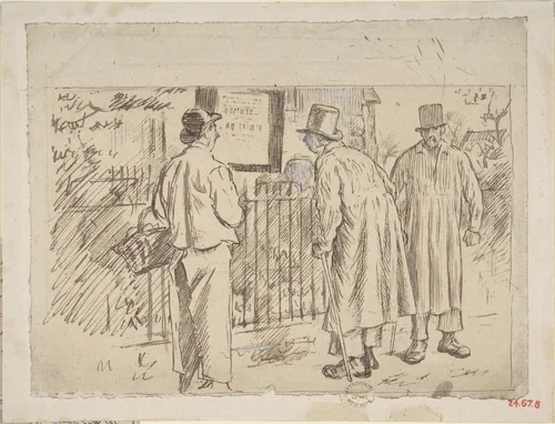 "A Wolf in Sheep's Clothing" by Charles Samuel Keene, drawing, 1870-1891