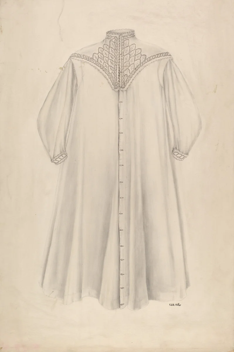 Woman's Nightgown by Edith Miller, index of american design, 1938