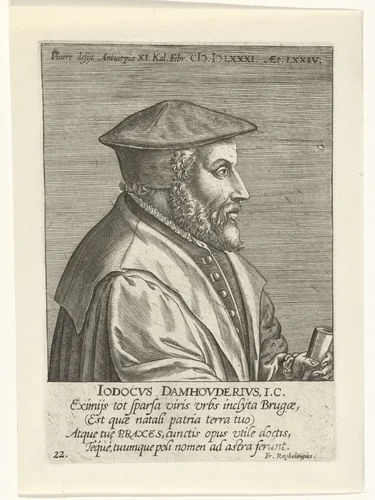 Portret van Joost de Damhouder by Philips Galle, print, 1587-1604