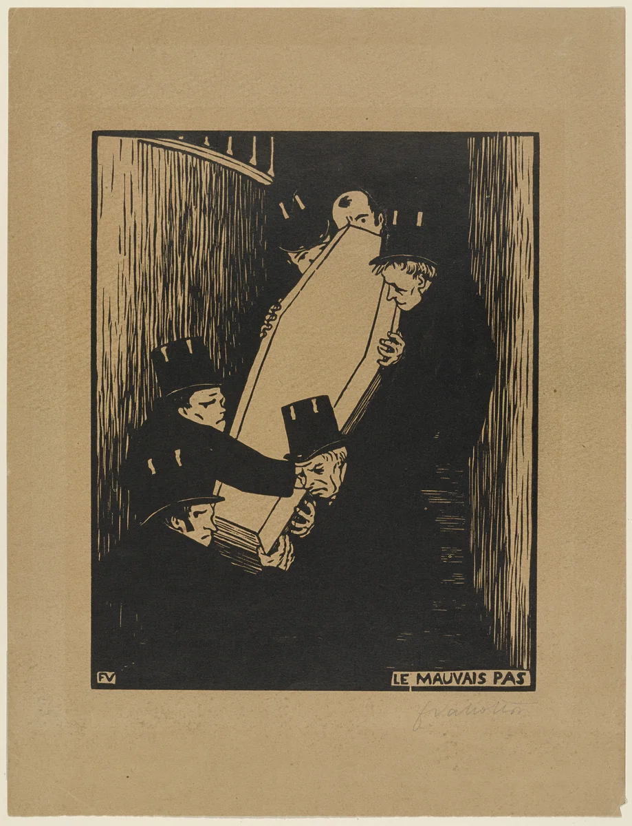 A Tight Corner by Félix Vallotton, print, 1893