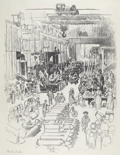 Finishing Shells by Joseph Pennell, print, 1916