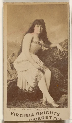 Card 720, Miss Carroll, from the Actors and Actresses series (N45, Type 1) for Virginia Brights Cigarettes by Allen & Ginter, photograph, 1885-1891