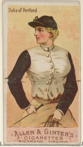 Duke of Portland, from the Racing Colors of the World series (N22a) for Allen & Ginter Cigarettes by Allen & Ginter, print, 1888