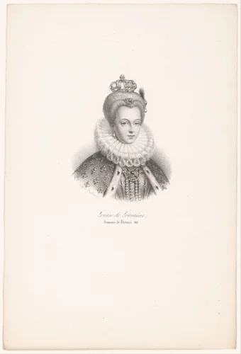 Portret van Louise van Lotharingen by anonymous, print, 1818-1842