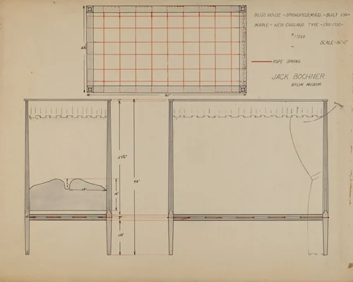 Bed by Jack Bochner, index of american design, 1936