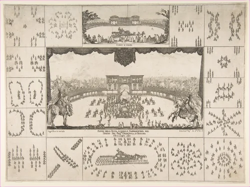 Carousel in Florence for the Marriage of The Grand Duke Ferdinand II by Stefano della Bella, print, 1637
