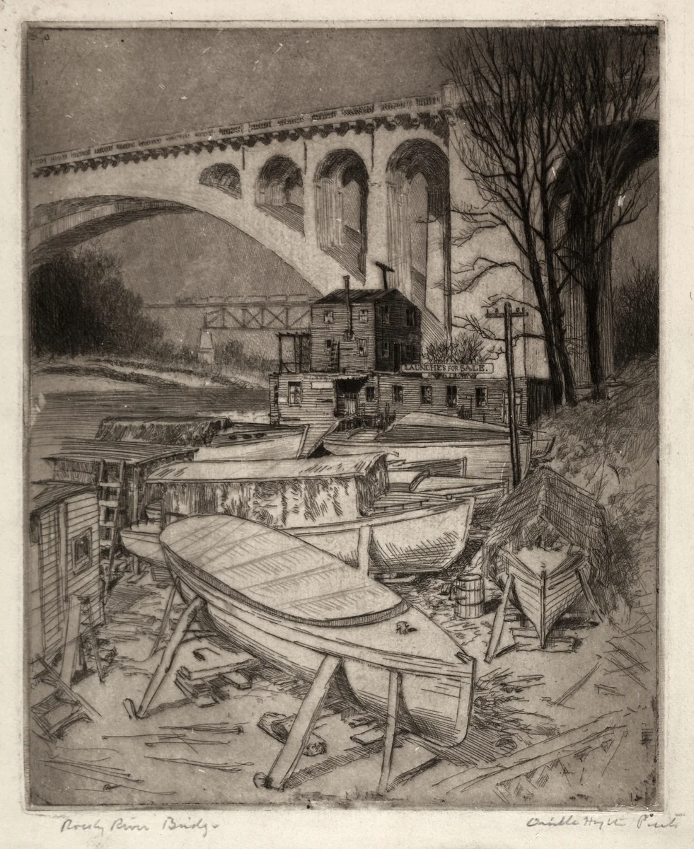Rocky River Bridge by Orville Houghton Peets, print