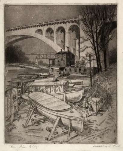 Rocky River Bridge by Orville Houghton Peets, print