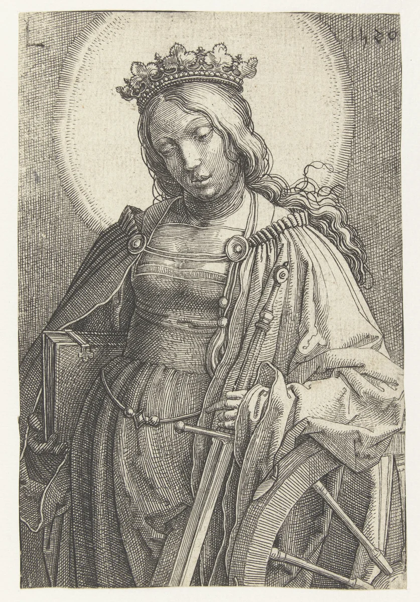 De heilige Catharina by Unknown, print, 1520
