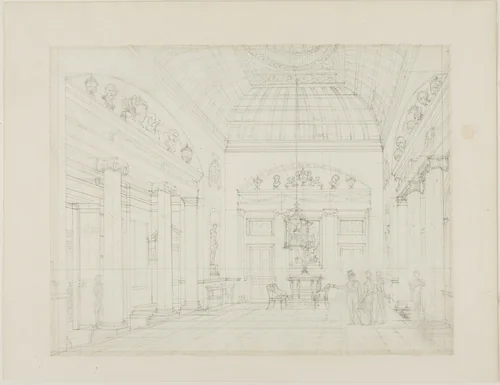 Study for The Hall, Carlton House, from Microcosm of London by Augustus Charles Pugin
Thomas Rowlandson, drawing, 1807-1808