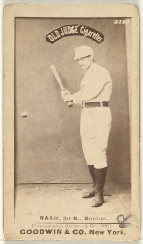 Nash, 3rd Base, Boston, from the Old Judge series (N172) for Old Judge Cigarettes by Goodwin & Company, photograph, 1887