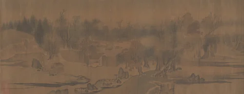 River Village in Autumn Dawn by Zhao Lingrang, painting, 1200-1299