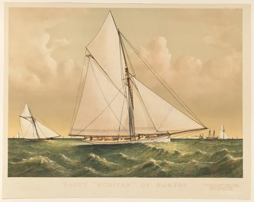 Yacht "Puritan" of Boston by Charles Richard Parsons, print, 1885