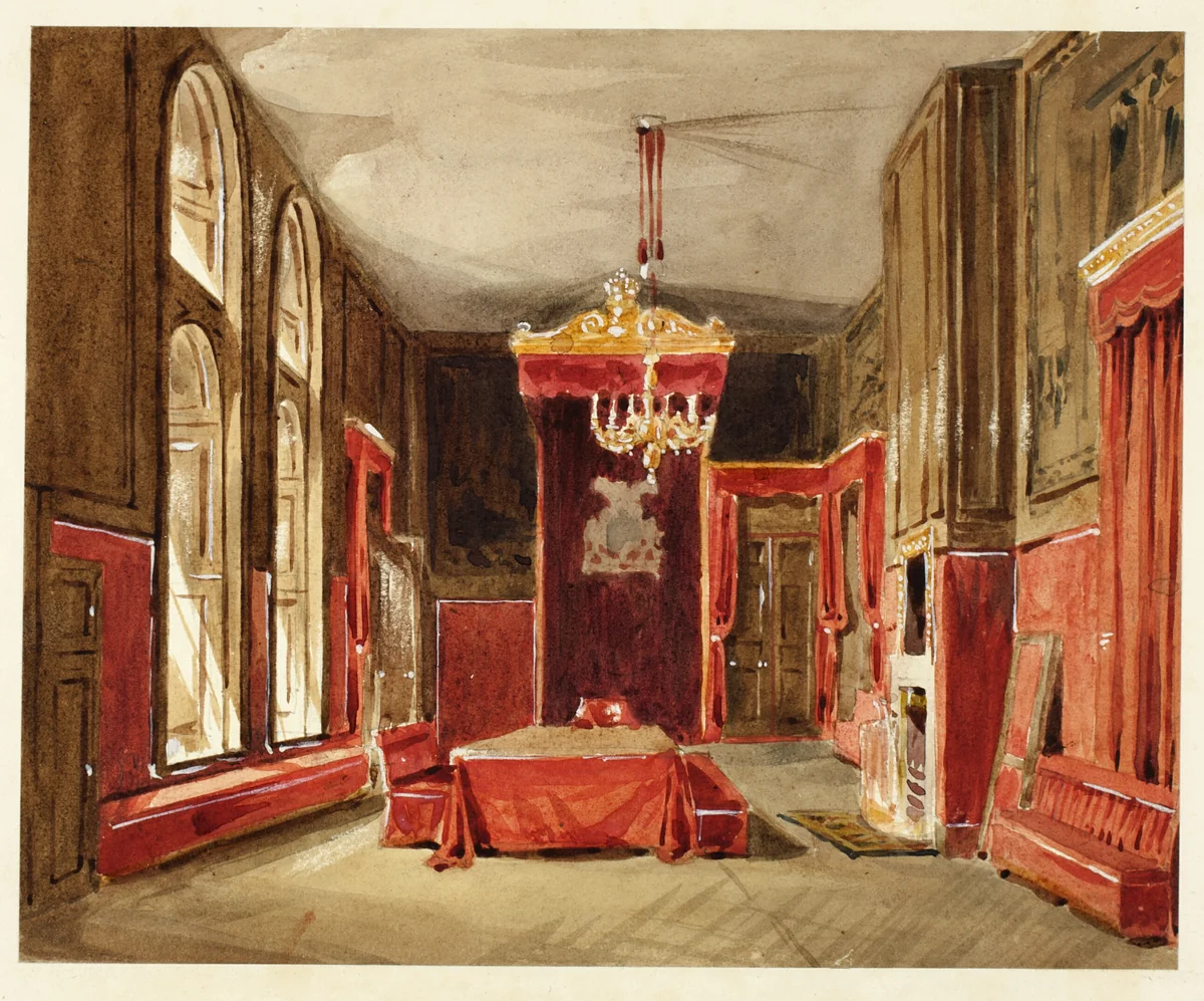 Study for Drawing Room, St. James, from Microcosm of London by Augustus Charles Pugin, painting, 1807-1809