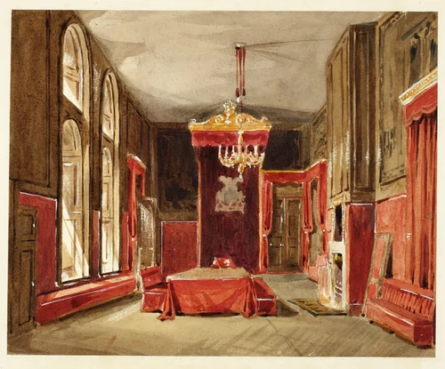 Study for Drawing Room, St. James, from Microcosm of London by Augustus Charles Pugin, painting, 1807-1809