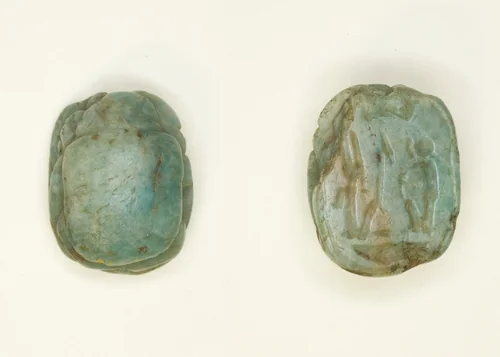 Scarab: Two Seated Deities by Egyptian, other, -1295--1069
