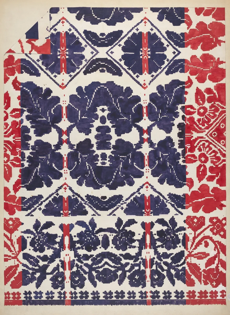 Coverlet by Katherine Hastings, index of american design, 1936
