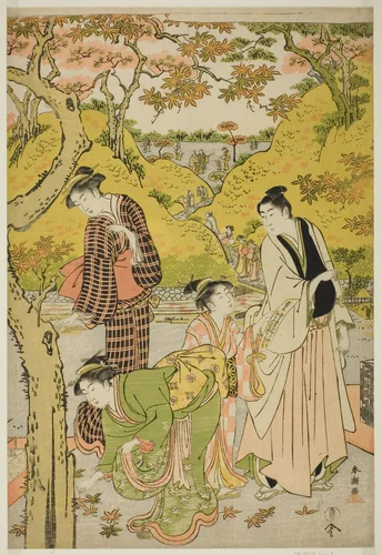 Picnic in Autumn by Katsukawa Shuncho, print, 1785-1789
