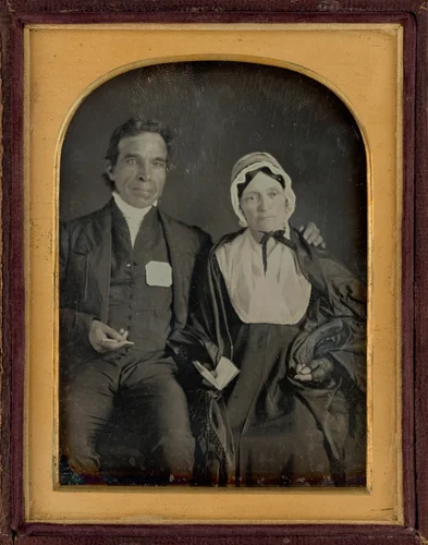 Portrait of a Man and Woman by Marcus Root, photograph, 1843-1853