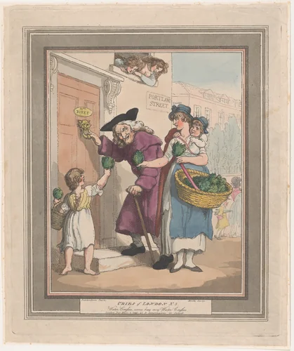 Cries of London, No. 5: Come Buy My Watercresses by Henri Merke, print, 1799
