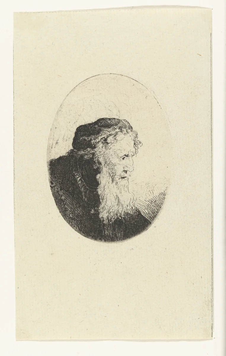 Oude man met baard by Ferdinand Bol, print, 1626-1680